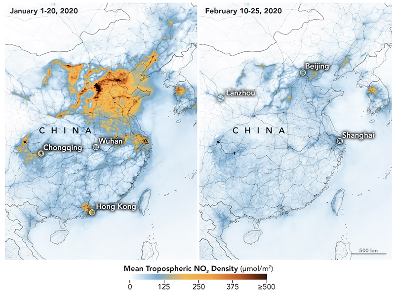 mapa China COVID-19: Impacto Ambiental